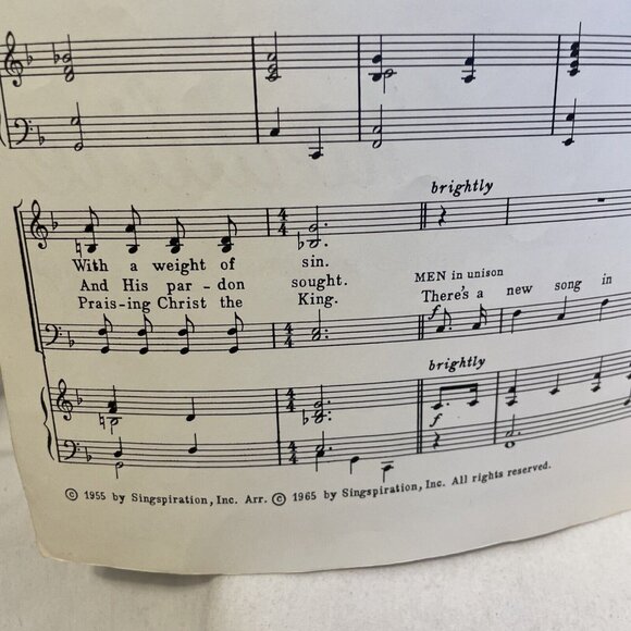 Theres A New Song In My Heart SATB Piano Sheet Music 1955 Singspiration ZJP8035 - Picture 6 of 9